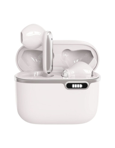 Écouteurs stéréo sans fil / bluetooth TWS ART AP-TW-B4W + station d'accueil avec connecteur de type C blanc