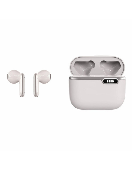 Écouteurs stéréo sans fil / bluetooth TWS ART AP-TW-B4W + station d'accueil avec connecteur de type C blanc