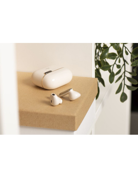 Écouteurs stéréo sans fil / bluetooth TWS ART AP-TW-B4W + station d'accueil avec connecteur de type C blanc