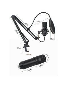 Microphone à condensateur ART avec diaphragme AC-03 noir 2