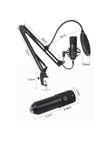 Microphone à condensateur ART avec diaphragme AC-03 noir