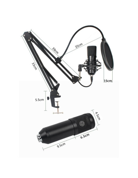 Microphone à condensateur ART avec diaphragme AC-03 noir