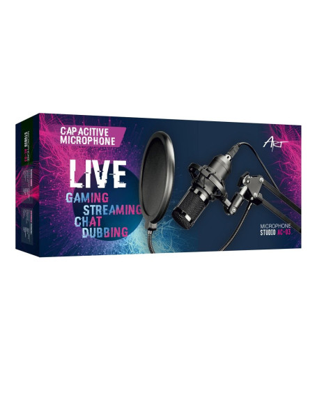 Microphone à condensateur ART avec diaphragme AC-03 noir