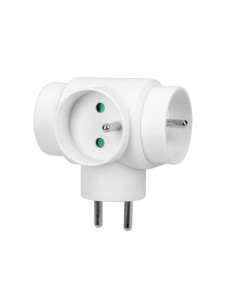 Power splitter with 3 round sockets with grounding pins. (OR-AE-13184)