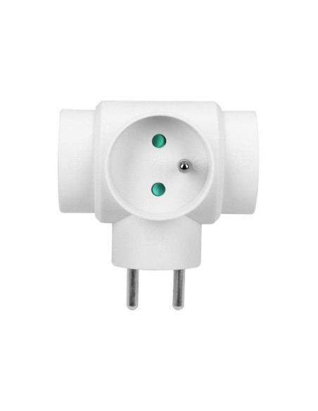Power splitter with 3 round sockets with grounding pins. (OR-AE-13184)