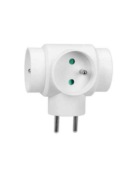 Power splitter with 3 round sockets with grounding pins. (OR-AE-13184)