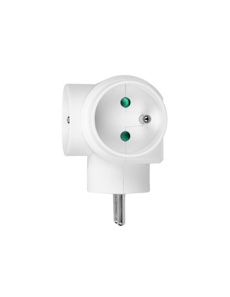 Power splitter with 3 round sockets with grounding pins. (OR-AE-13184)