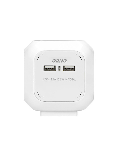 Câble d'extension cube 4x2P+Z, 2xUSB, 1,4 m blanc (OR-AE-13144/W)