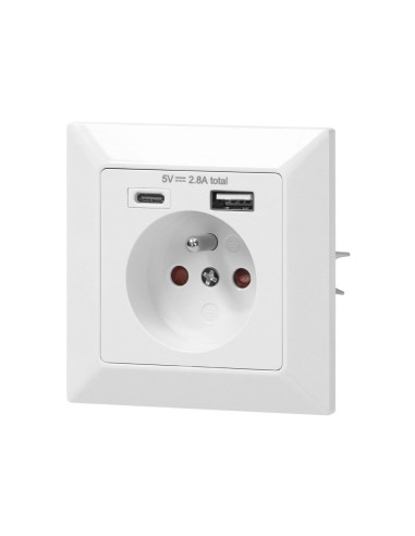 Single socket 2P+Z, USB-A + USB-C (OR-AE-13232)
