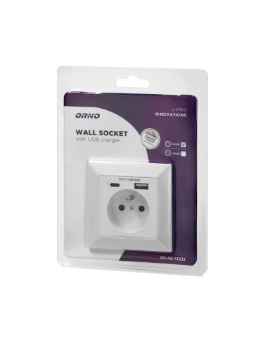 Single socket 2P+Z, USB-A + USB-C (OR-AE-13232)