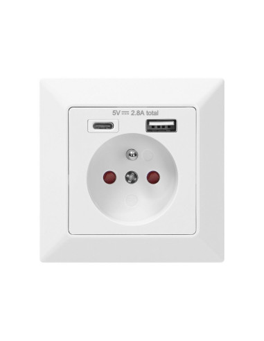 Single socket 2P+Z, USB-A + USB-C (OR-AE-13232)