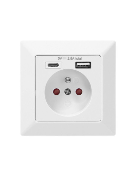 Single socket 2P+Z, USB-A + USB-C (OR-AE-13232)