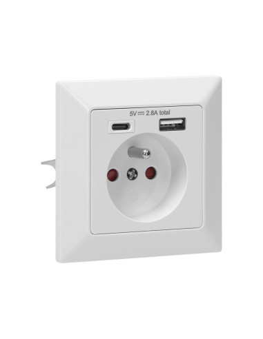 Single socket 2P+Z, USB-A + USB-C (OR-AE-13232)
