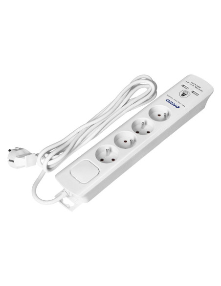Bloc multiprises 4x2P+Z 2xUSB 3x1.0 3m blanc (OR-AE-13243/W/3M)