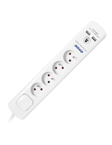 Bloc multiprises 4x2P+Z 2xUSB 3x1.0 3m blanc (OR-AE-13243/W/3M)