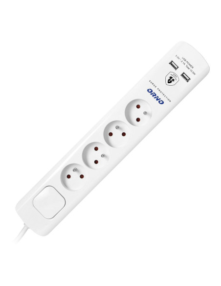 Bloc multiprises 4x2P+Z 2xUSB 3x1.0 3m blanc (OR-AE-13243/W/3M)