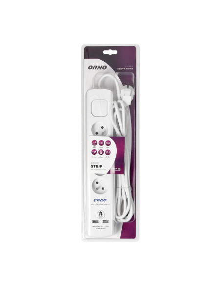 Bloc multiprises 4x2P+Z 2xUSB 3x1.0 3m blanc (OR-AE-13243/W/3M)