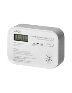 Carbon monoxide battery sensor, 3xAA, 10 years, TESTED (DC-3-TEST)
