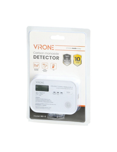 Carbon monoxide battery sensor, 3xAA, 10 years, TESTED (DC-3-TEST)