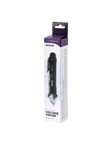 Inductive voltage tester with flashlight, 12-1000V, AC / DC, black