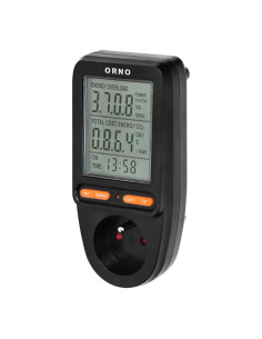 Wattmètre, calculateur d'énergie avec écran, noir (OR-WAT-435/B)