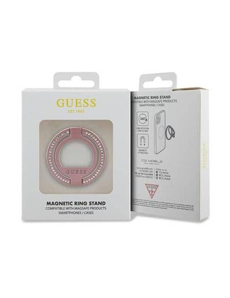 Guess Porte-bague GUMRSALDGP (strass / rose)