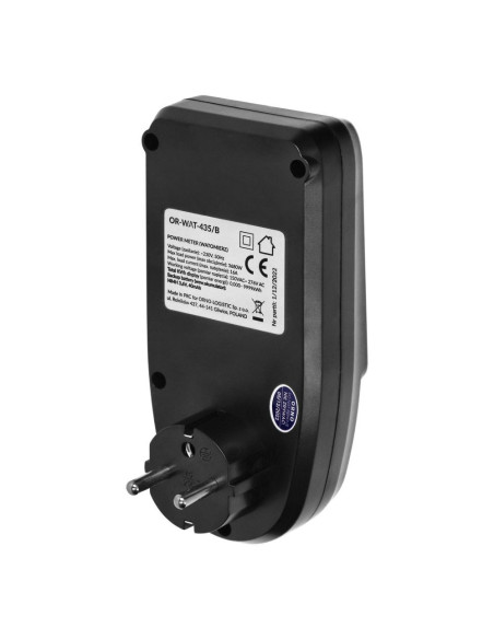 Wattmètre, calculateur d'énergie avec écran, noir (OR-WAT-435/B)