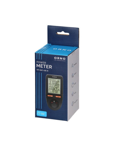 Wattmètre, calculateur d'énergie avec écran, noir (OR-WAT-435/B)