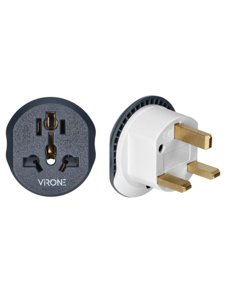 Travel adapter- go to UK, 250V, 13A, white - graphite (TA-7)