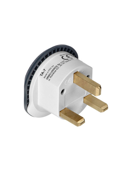 Travel adapter- go to UK, 250V, 13A, white - graphite (TA-7)