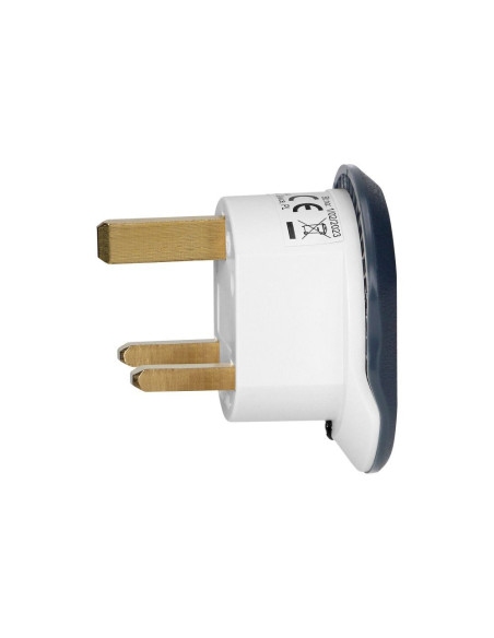 Travel adapter- go to UK, 250V, 13A, white - graphite (TA-7)