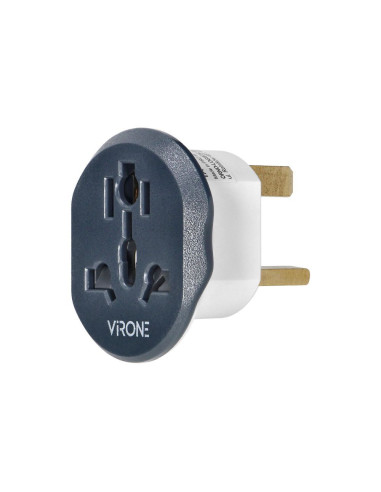 Travel adapter- go to UK, 250V, 13A, white - graphite (TA-7)