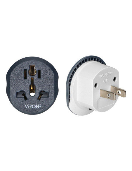 Travel adapter - go to USA, 250V, 10A, (TA-8) white-graphite