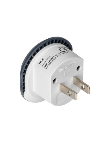 Travel adapter - go to USA, 250V, 10A, (TA-8) white-graphite