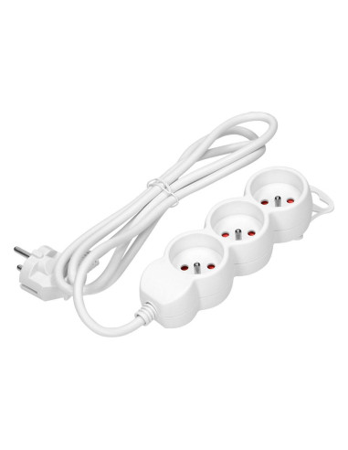Extension cord 3x2P+Z,1.5m, 3x1,5, white (ES-4/W/1,5)