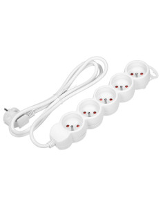Extension cord 5x2P+Z,1,5m,3x1,5,biały (ES-6/W/1,5)