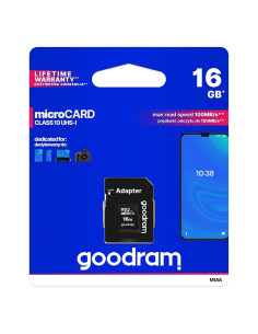 CARTE MEMOIRE GOODRAM microSD 16GO CLASS 10 UHS I 100Mo/s avec adaptateur SD