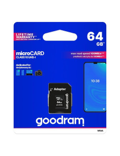 CARTE MEMOIRE GOODRAM microSD 64GO CLASS 10 UHS I 100Mo/s avec adaptateur SD