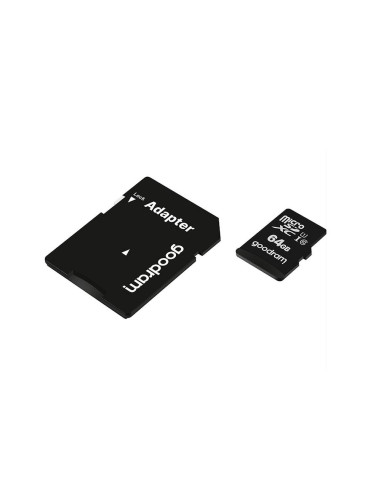 CARTE MEMOIRE GOODRAM microSD 64GO CLASS 10 UHS I 100Mo/s avec adaptateur SD