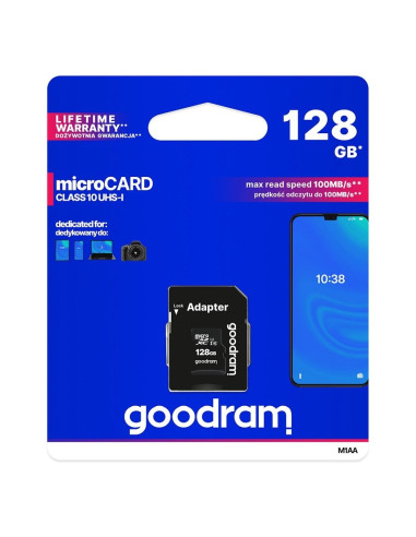 CARTE MEMOIRE GOODRAM microSD 128GO CLASS 10 UHS I 100Mo/s avec adaptateur SD