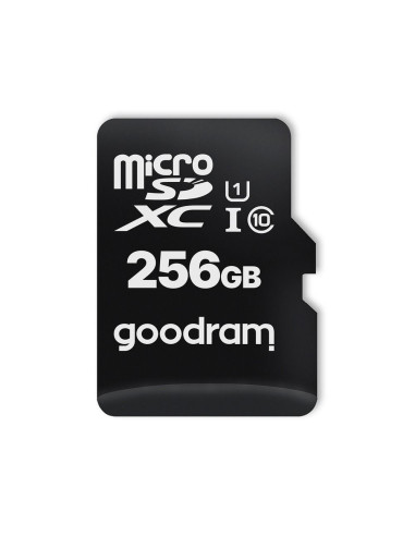 CARTE MEMOIRE GOODRAM microSD 256GB CLASS 10 UHS I 100Mo/s avec adaptateur SD