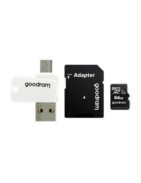 GOODRAM ALL IN ONE M1A4 - lecteur de carte avec port USB/micro USB + carte micro SD 64GO