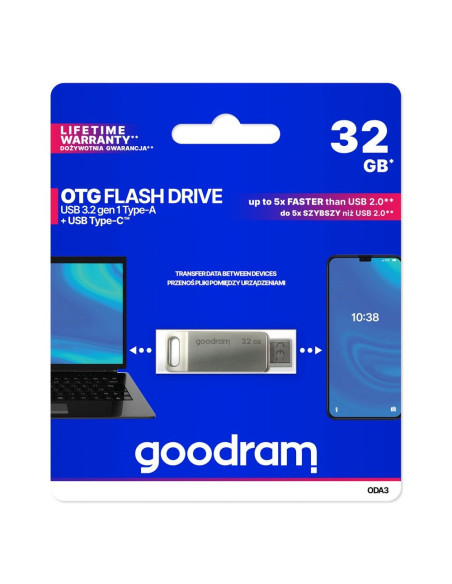GOODRAM ODA3 - Clé FLASH OTG avec interface USB A + USB C 32GB