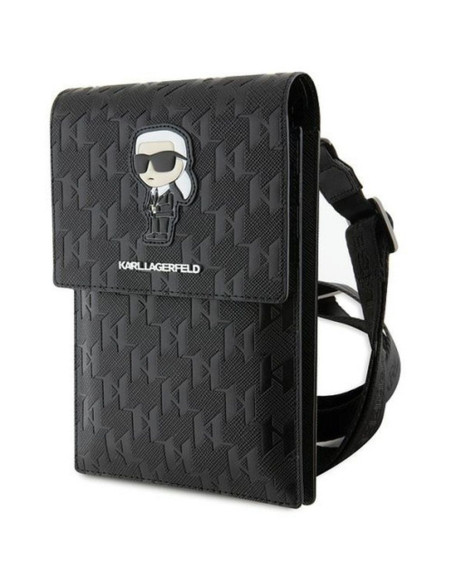 Karl Lagerfeld KLWBSAKHPKK (Saffiano Mono Ikonik / noir) pochette téléphone universelle