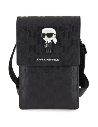 Karl Lagerfeld KLWBSAKHPKK (Saffiano Mono Ikonik / noir) pochette téléphone universelle