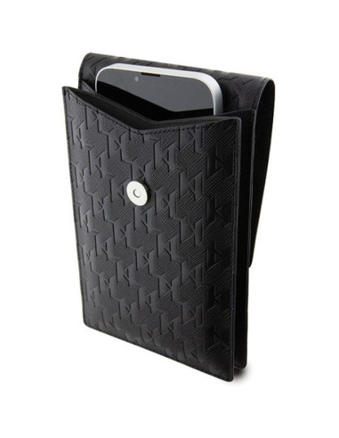 Karl Lagerfeld KLWBSAKHPKK (Saffiano Mono Ikonik / noir) pochette téléphone universelle