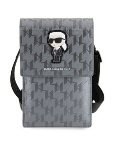 Karl Lagerfeld KLWBSAKHPKG (Saffiano Mono Ikonik / argent) sacoche universelle pour téléphone portable 2