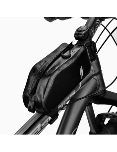 SAHOO bike bag on the bicycle frame with zip waterproof 1L 122009 black