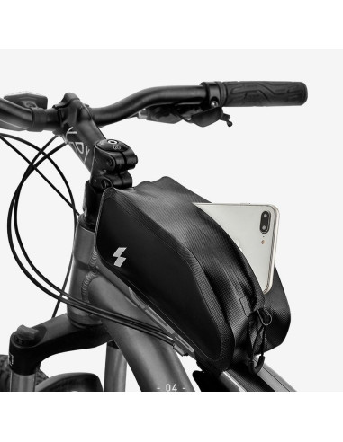SAHOO bike bag on the bicycle frame with zip waterproof 1L 122009 black