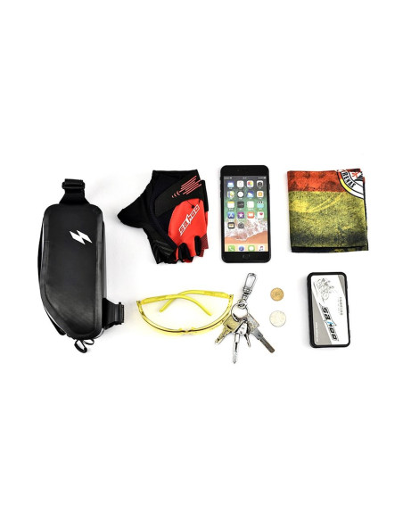 SAHOO bike bag on the bicycle frame with zip waterproof 1L 122009 black